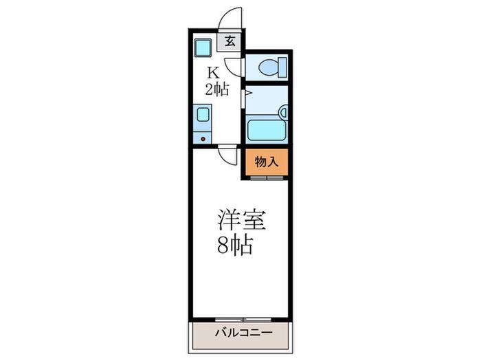 フレンドシップ(1K/4階)の間取り写真