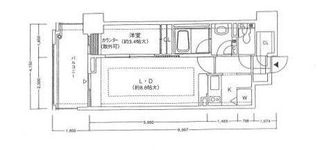 西新テングッドシティ SAVOY(1LDK/6階)の間取り写真