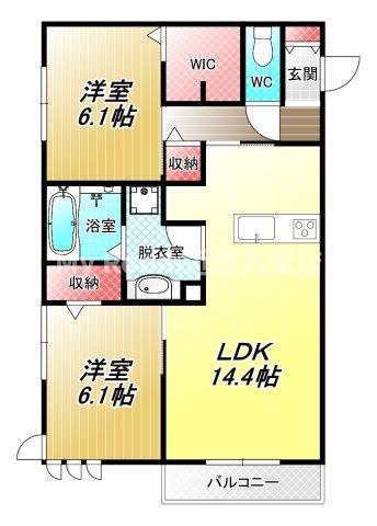 オリーヴ(2LDK/1階)の間取り写真