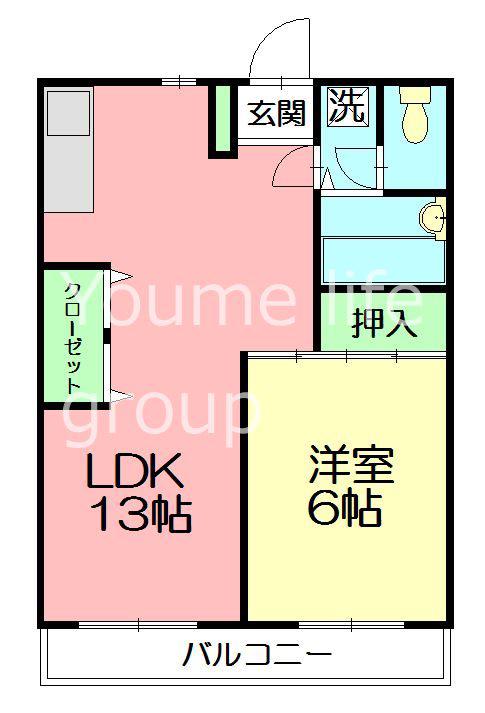 コーポビオラセア(1LDK/2階)の間取り写真