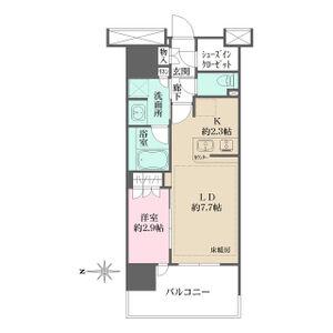 リニアゲートタワー名古屋(1LDK/13階)の間取り写真