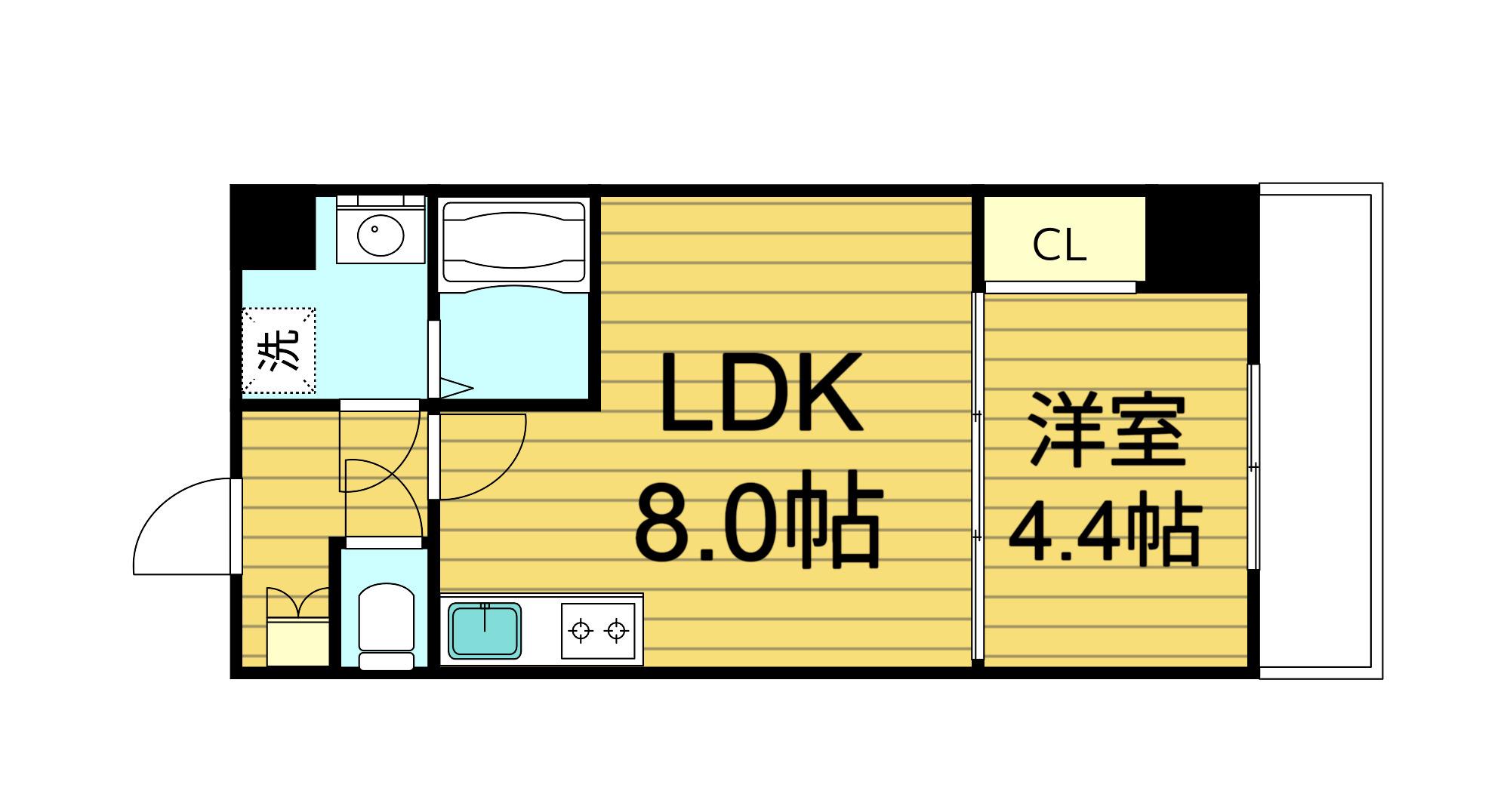 SFIDA森ノ宮(1LDK/9階)の間取り写真