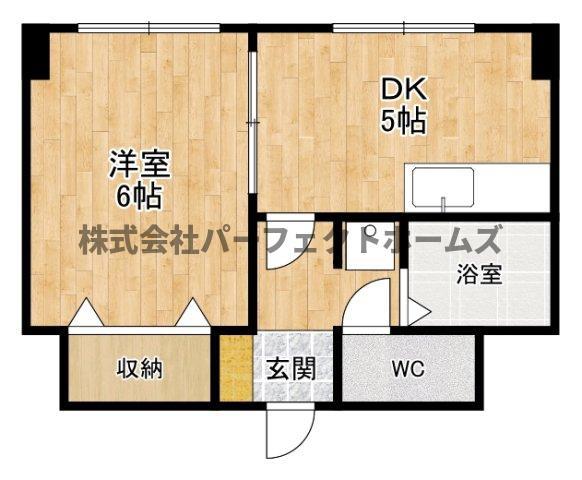 BELONG香里園(1DK/3階)の間取り写真