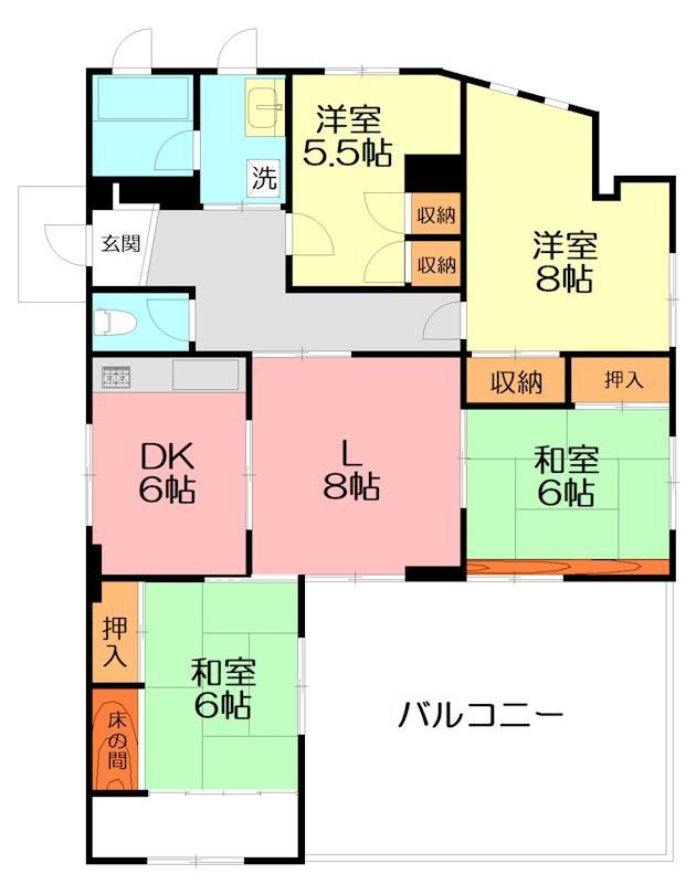 ファーストプラザ藤沢本町(4LDK/3階)の間取り写真