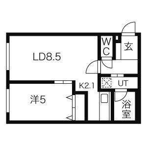 グリーンヴィラ(1LDK/4階)の間取り写真