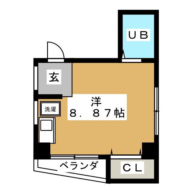 ハイム栄III(ワンルーム/2階)の間取り写真