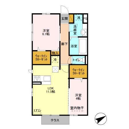 パティーナ(2LDK/1階)の間取り写真