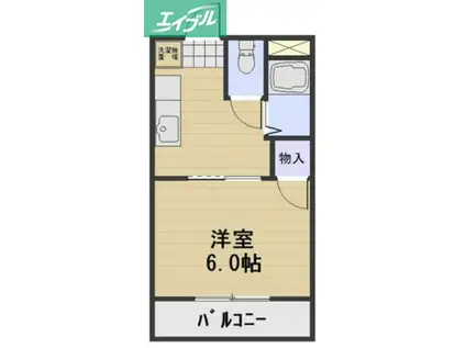 ロイヤル神田(1DK/3階)の間取り写真