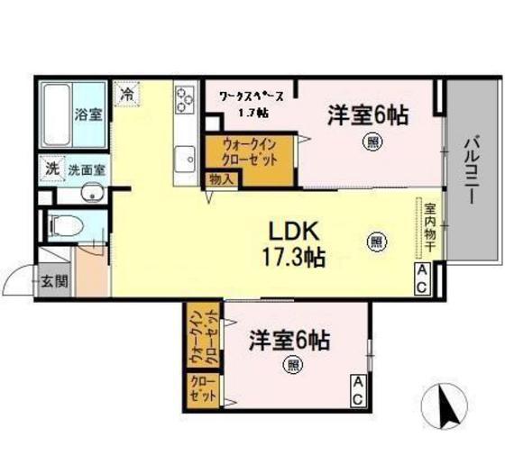 リーベル(2LDK/3階)の間取り写真