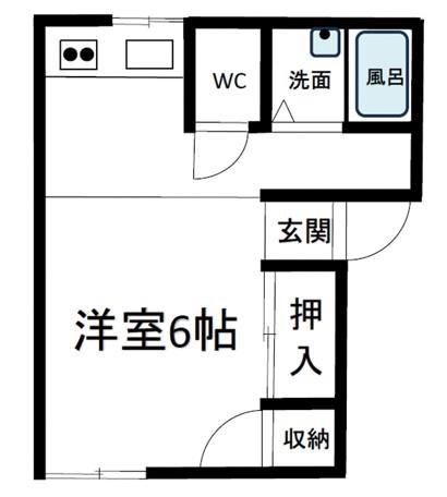 メゾン平野(1K/2階)の間取り写真