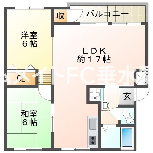 HARCH舞子台(2LDK/4階)の間取り写真