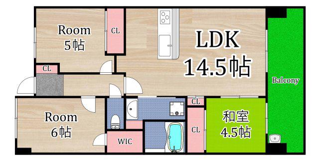 レジディア都島II(3LDK/9階)の間取り写真