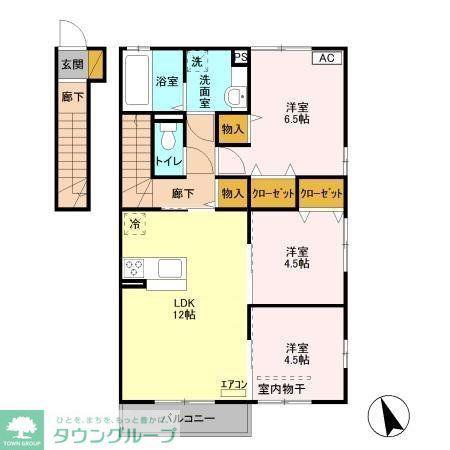 ジーフロント(3LDK/2階)の間取り写真