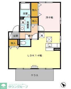 ウィルモア湘南B(1LDK/1階)の間取り写真