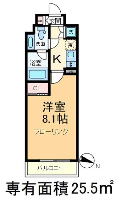 メインステージ滝野川桜通(1K/7階)の間取り写真
