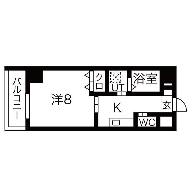 BERG IZUMI(1K/4階)の間取り写真