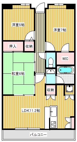 ロータリーパレス取手(3LDK/3階)の間取り写真