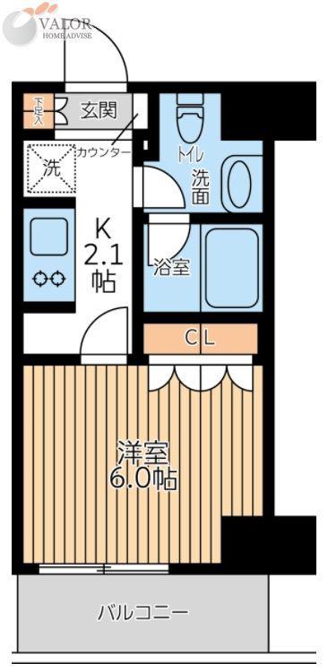 CITY LUX TOBE(1K/4階)の間取り写真