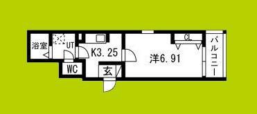 FSTYLE東大阪本庄2号館(1K/2階)の間取り写真