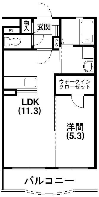 POEM-K(1LDK/2階)の間取り写真