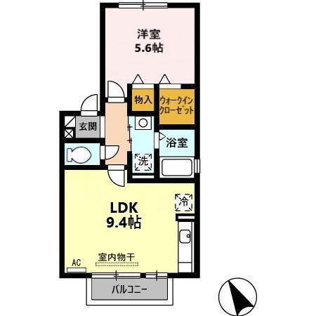 カサベルテ真(1LDK/2階)の間取り写真