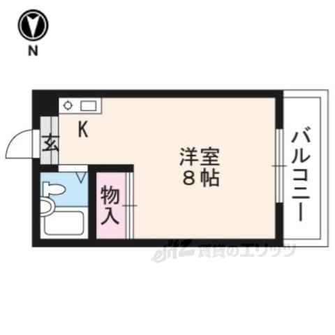 鞘町フラッツ(ワンルーム/1階)の間取り写真
