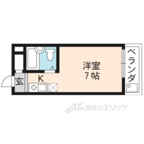 KINDⅠ(1K/3階)の間取り写真