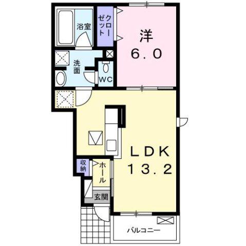 コンフォースA(1LDK/1階)の間取り写真