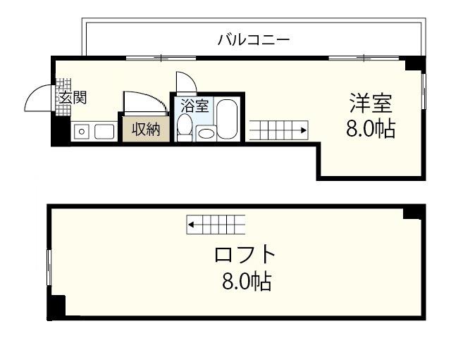 第9シティビル(1LDK/4階)の間取り写真