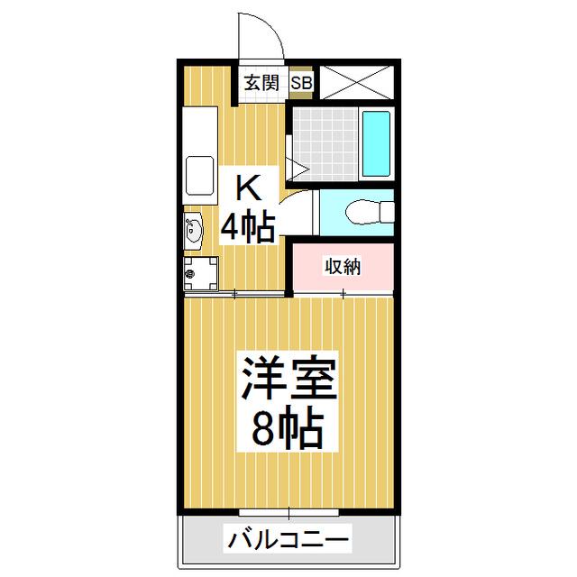 ロイヤルハイツT&T II(1K/1階)の間取り写真