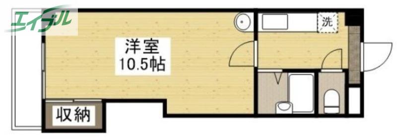 アスティオン鹿田(1K/5階)の間取り写真