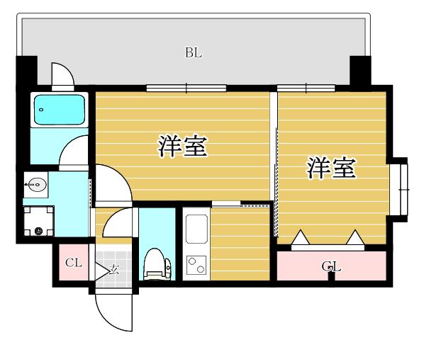 エンクレスト大手門III(2K/9階)の間取り写真