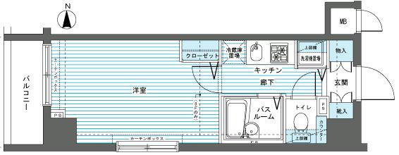 フェニックス中板橋(1K/4階)の間取り写真