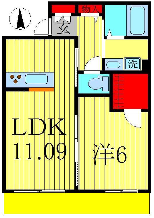 AMBASSADOR RESIDENCE(1LDK/1階)の間取り写真
