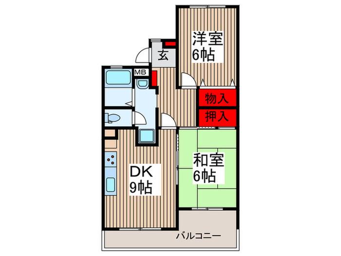サンシティ・バル(2DK/1階)の間取り写真