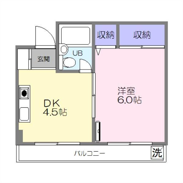 ヴィラ・ルポ(1DK/3階)の間取り写真