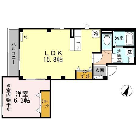 アブリーゴ10(1LDK/2階)の間取り写真