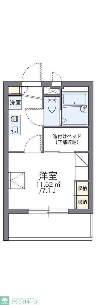 レオパレス綿新(1K/3階)の間取り写真