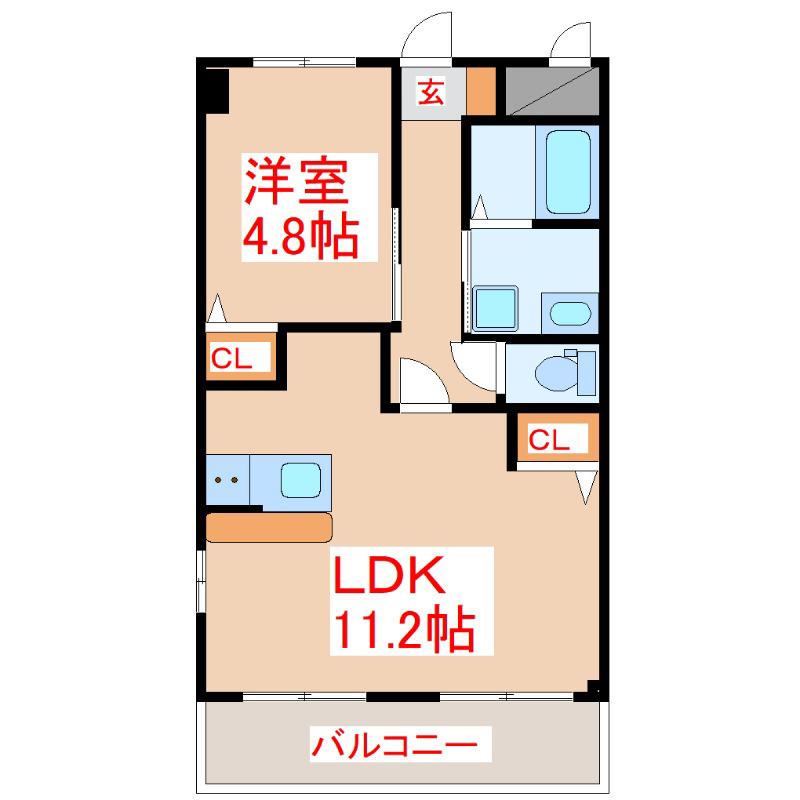 SUN HILLS M&Y(1LDK/1階)の間取り写真