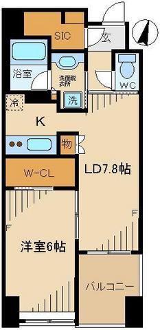 レジディア日本橋浜町(1LDK/4階)の間取り写真