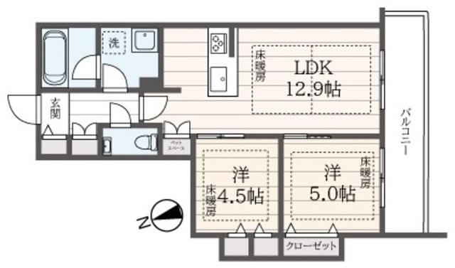 LUPINUS(2LDK/2階)の間取り写真