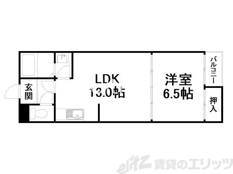 豊里グランドハイツ(1LDK/2階)の間取り写真