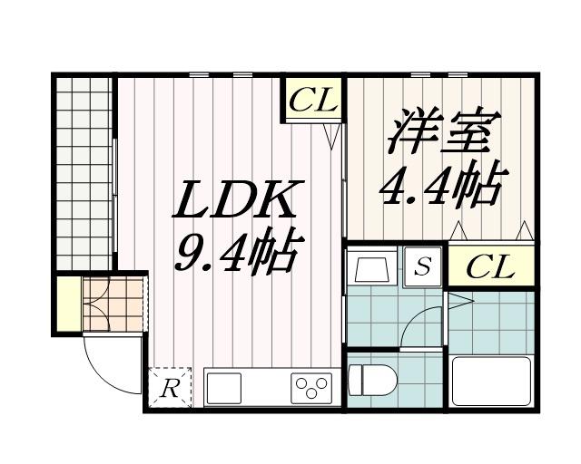 道場北2丁目AP(1LDK/1階)の間取り写真