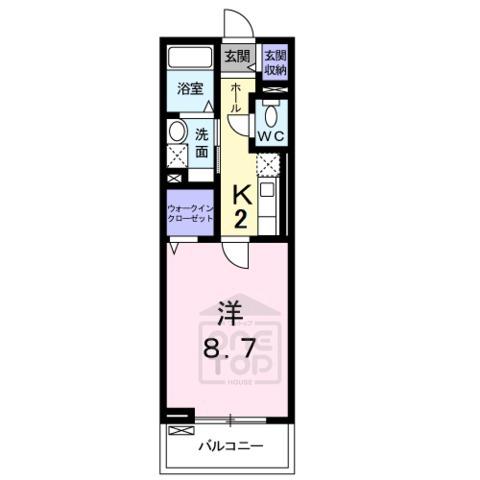 プレジェーネ一津屋(1K/2階)の間取り写真