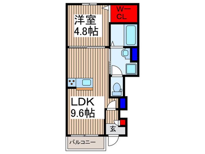コンフォート東住吉(1LDK/1階)の間取り写真