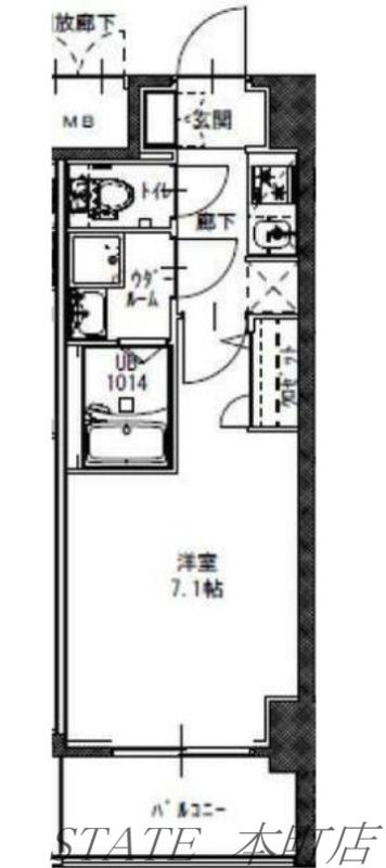 S-RESIDENCE大阪九条ノース(1K/2階)の間取り写真