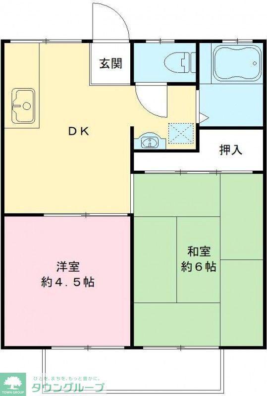 シャイニングハイツ(2DK/1階)の間取り写真