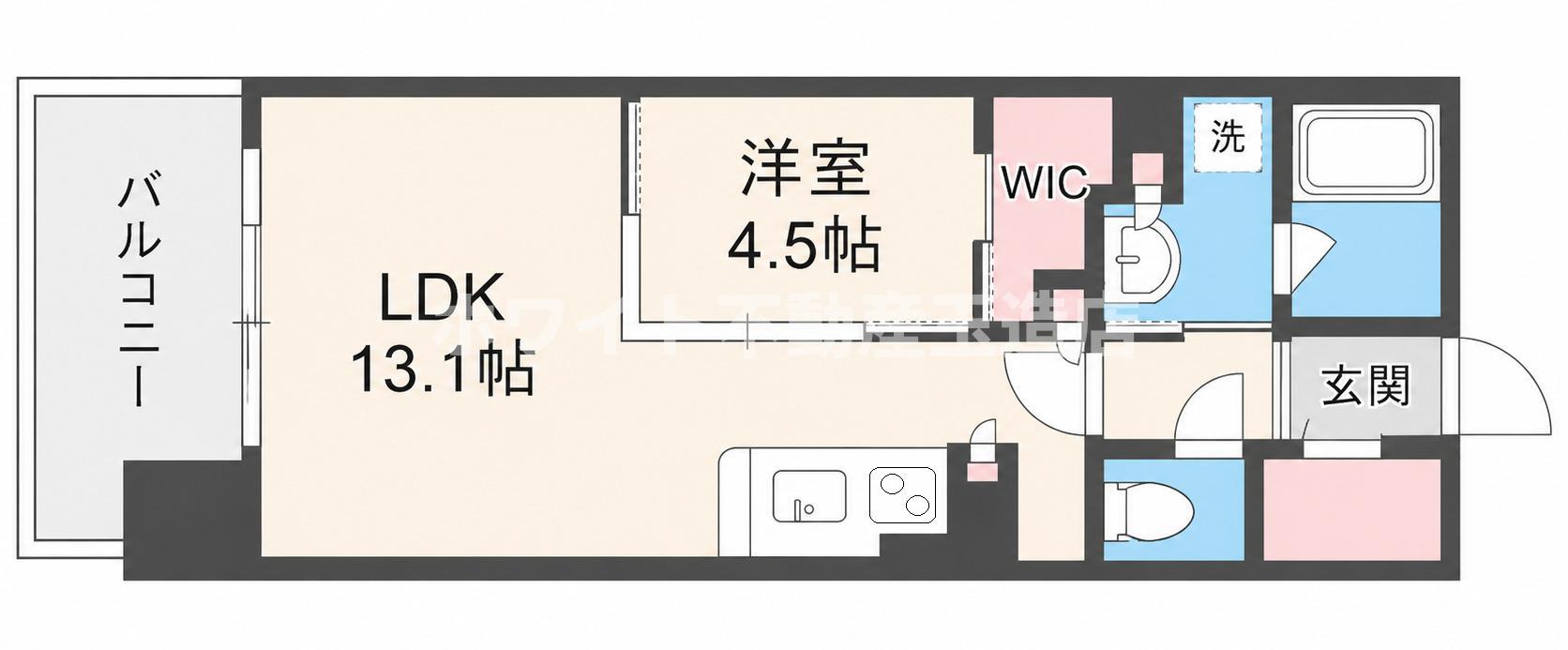 OPUS RESIDENCE SHINSAIBASHIサウス(1LDK/7階)の間取り写真