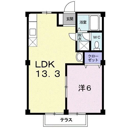 ニューシティめぐみ(1LDK/1階)の間取り写真