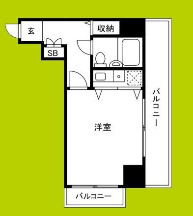 ウエステージ夕陽丘(ワンルーム/7階)の間取り写真